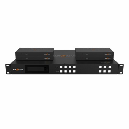 BZBGEAR 4x4 4K UHD HDMI/HDBaseT/Audio Matrix Switcher with 2-Way IR/ARC/Ethernet/IP and RS-232 Control BG-UM44-100M-KIT